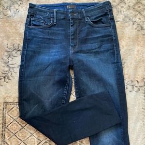 MOTHER High-Rise Dark Blue Wash Jeans